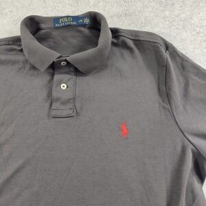 Polo by Ralph Lauren Gray Cotton Polo Shirt Size Large Custom Fit‎ BB7.15E-3582